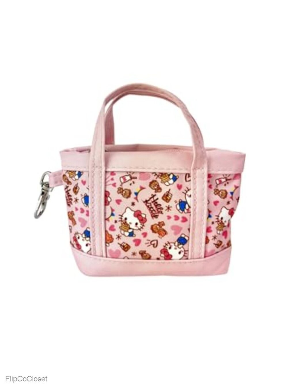 Mini Canvas Tote Bag Charm Keychain Purse Hello Kitty Style